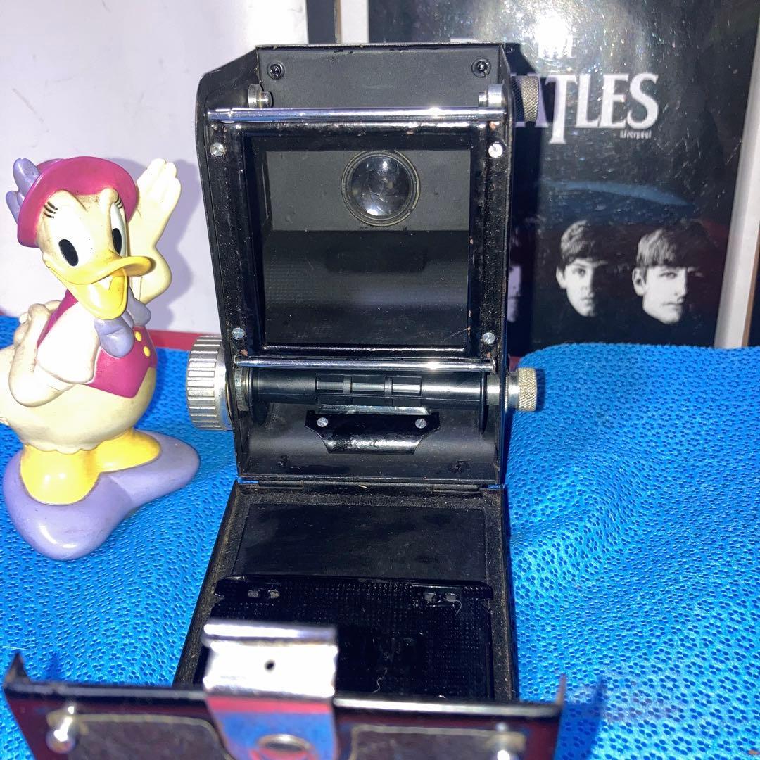 アンティーク蔵出し未使用近CRYSTAR FLEX 二眼レフ機能完動本体合皮傷無