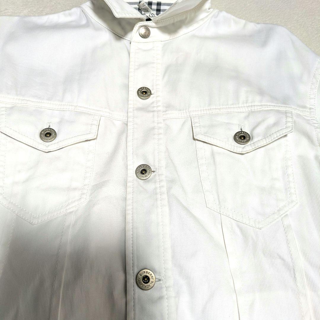 希少色 バーバリーブラックレーベル デニムジャケット ノバチェック ホワイト M