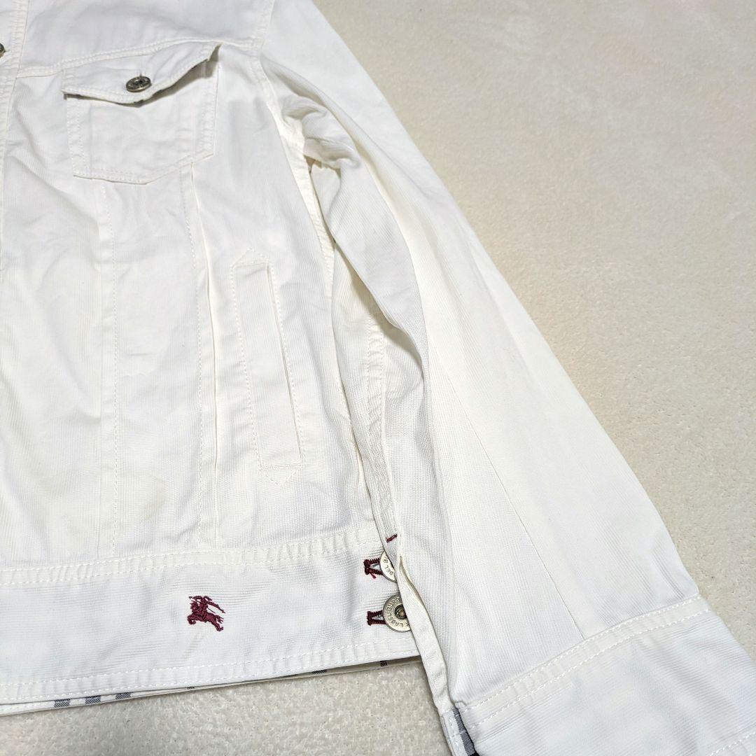 希少色 バーバリーブラックレーベル デニムジャケット ノバチェック ホワイト M