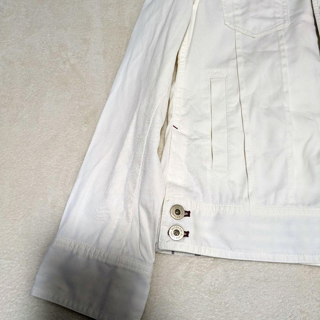 希少色 バーバリーブラックレーベル デニムジャケット ノバチェック ホワイト M