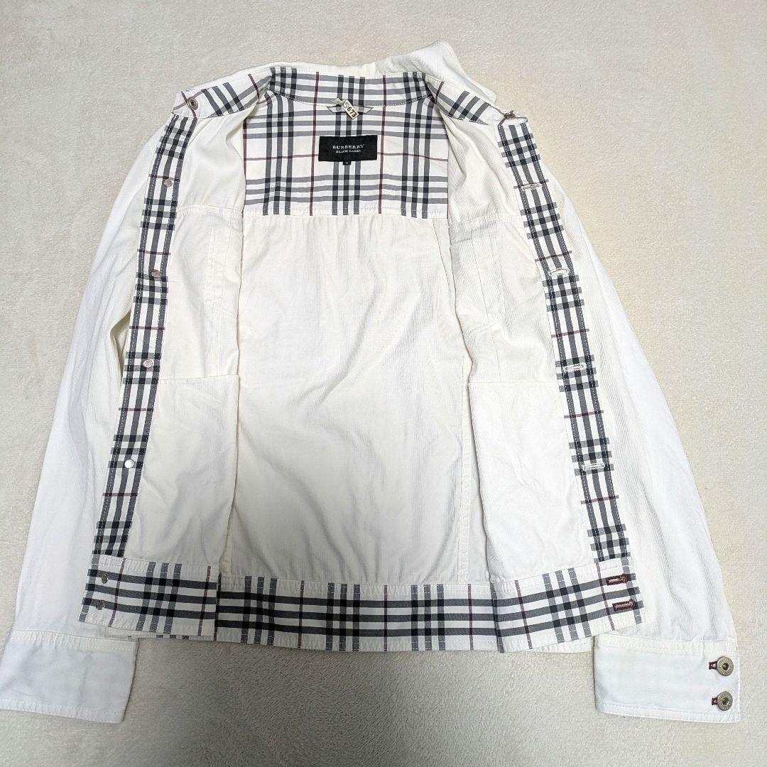 希少色 バーバリーブラックレーベル デニムジャケット ノバチェック ホワイト M