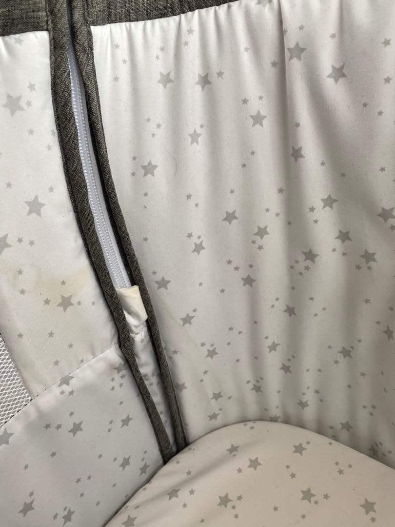 hzdmj ベビーベッド グレー色　オムツストッカー付き