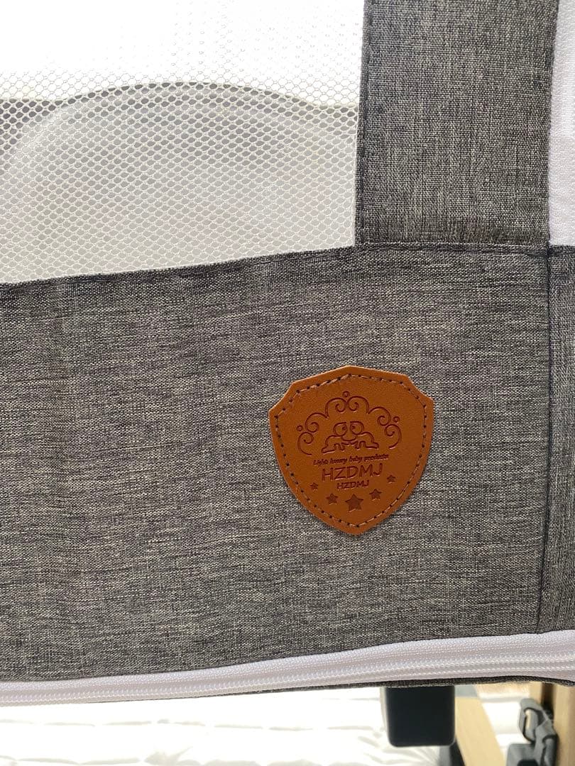 hzdmj ベビーベッド グレー色　オムツストッカー付き