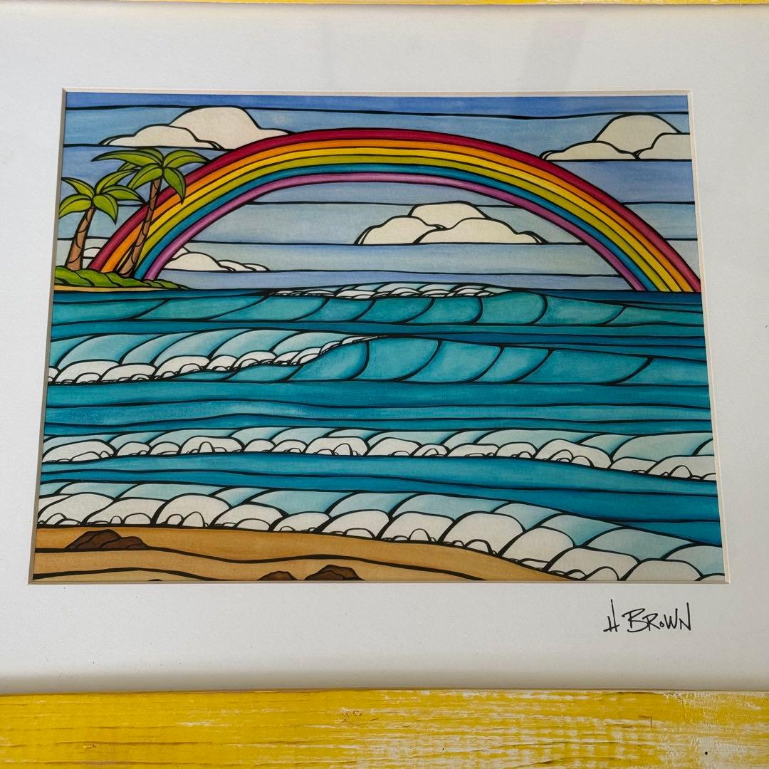 ヘザーブラウン Heather Brown ビーチアート フレーム・額縁付き