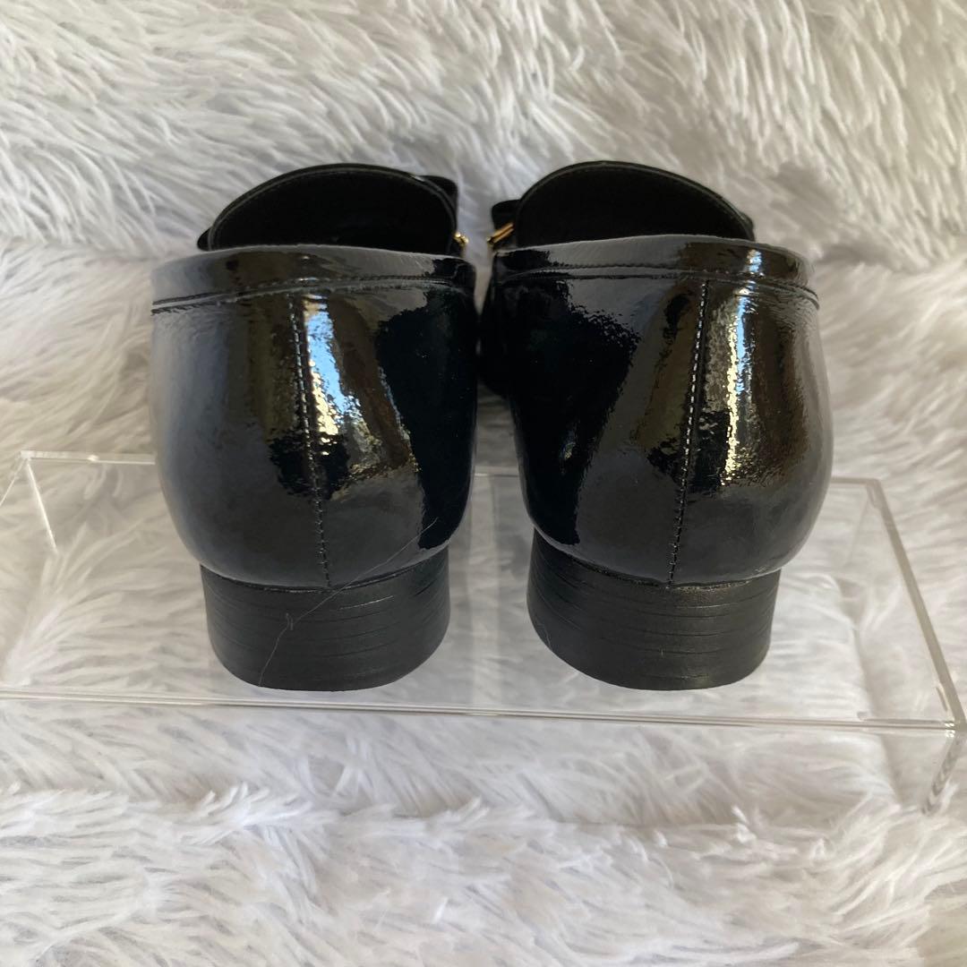 【美品✨】ダイアナ リボンローファー エナメル 平リボンオペラシューズ 23.5