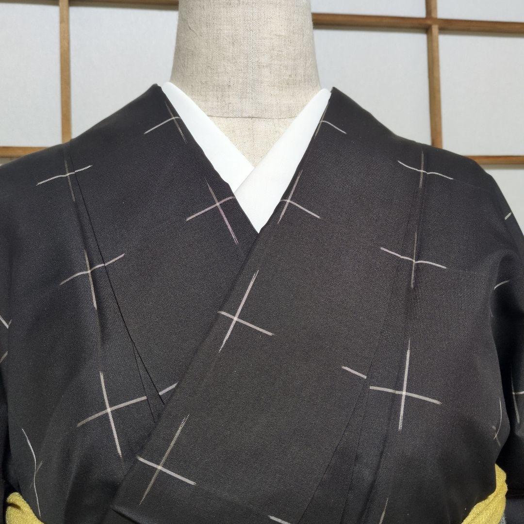 未使用美品 大島紬 十字絣 丈163 裄66.5
