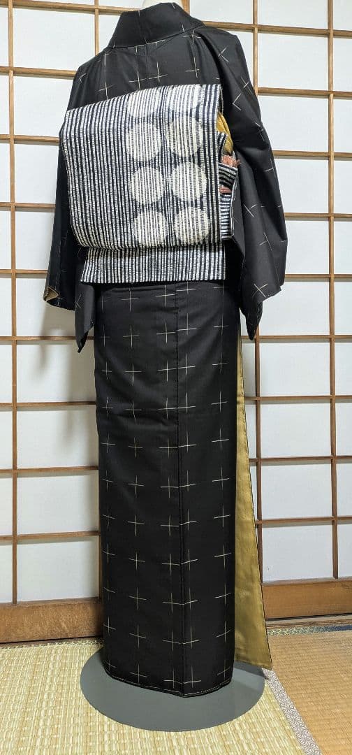 未使用美品 大島紬 十字絣 丈163 裄66.5