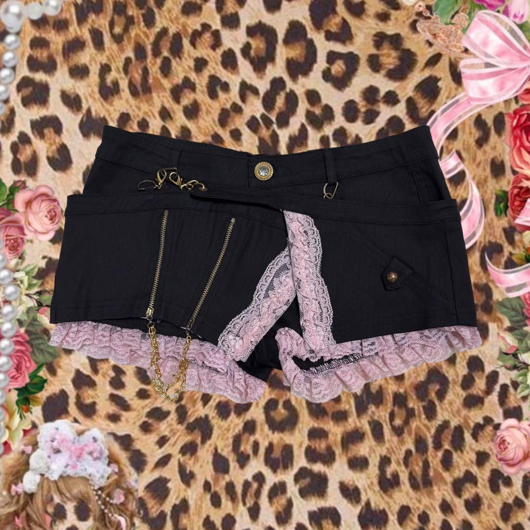 GOLDS∞infinity 希少 レア ピンクレース ミニスカパン