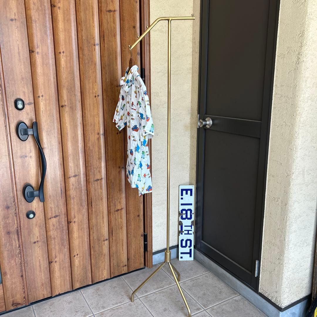 ゴールド インダストリアル スラントハンガー アイアン ラック 無骨 シャビー