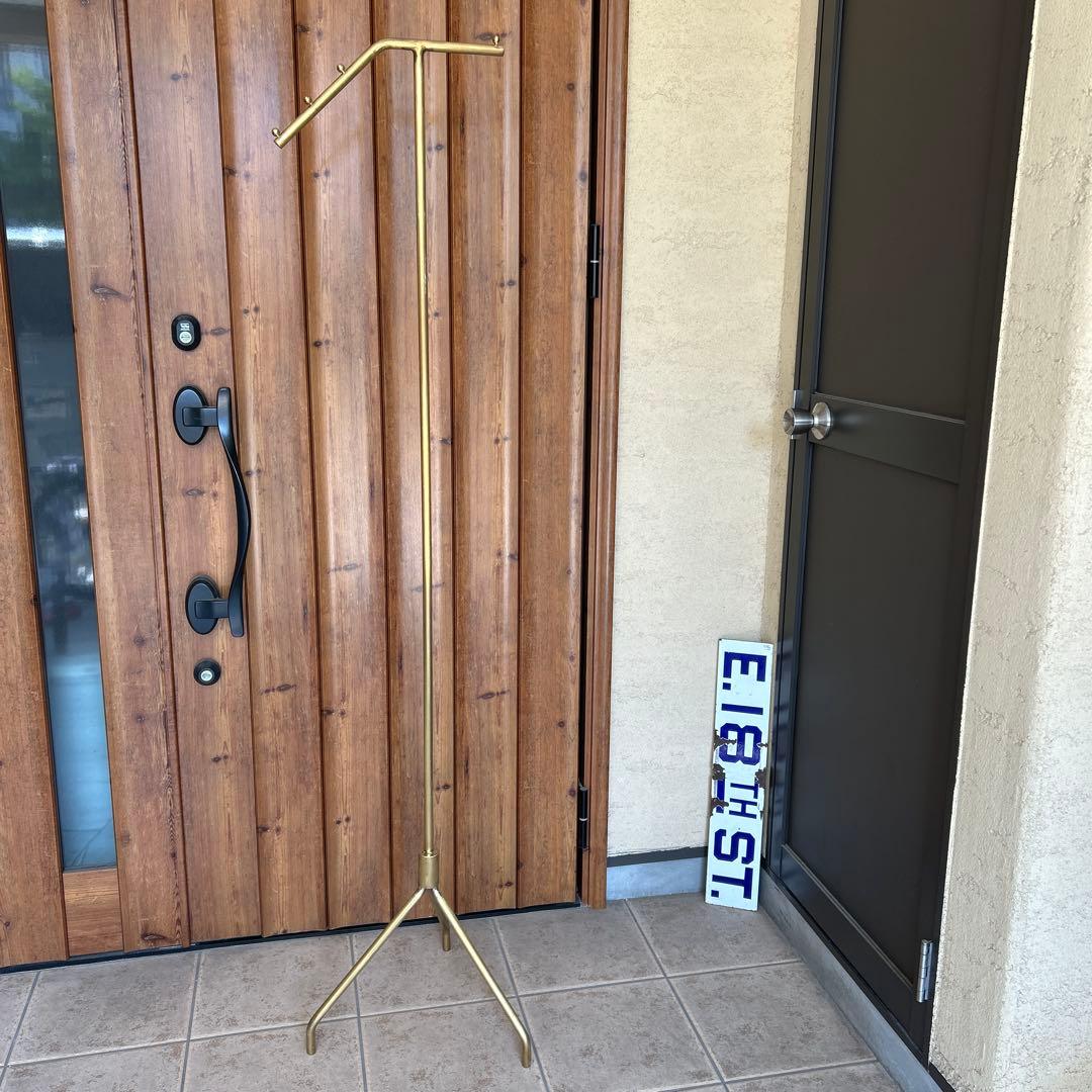 ゴールド インダストリアル スラントハンガー アイアン ラック 無骨 シャビー