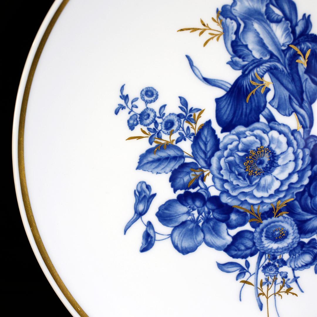 【極美品 １級品】マイセン ブルーフラワー プレート 金彩 ディスプレイ