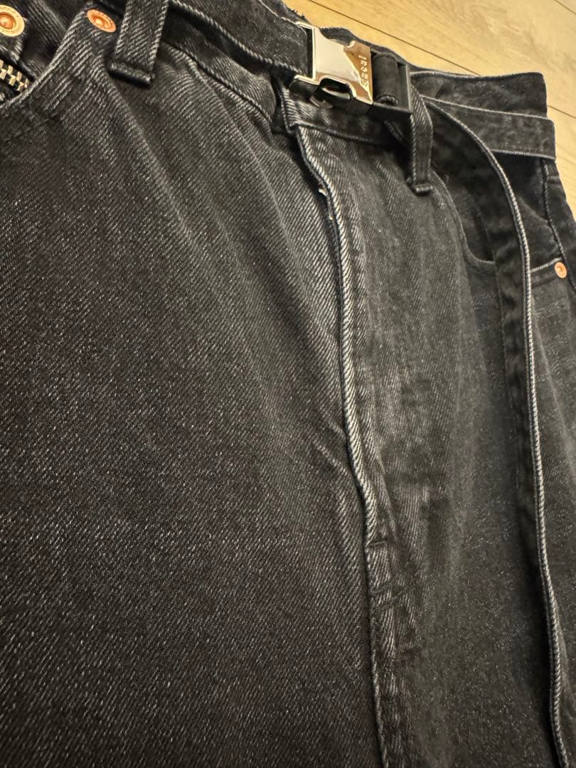 sacai SCM-208 ブラック　ワイドデニム　サイズ2