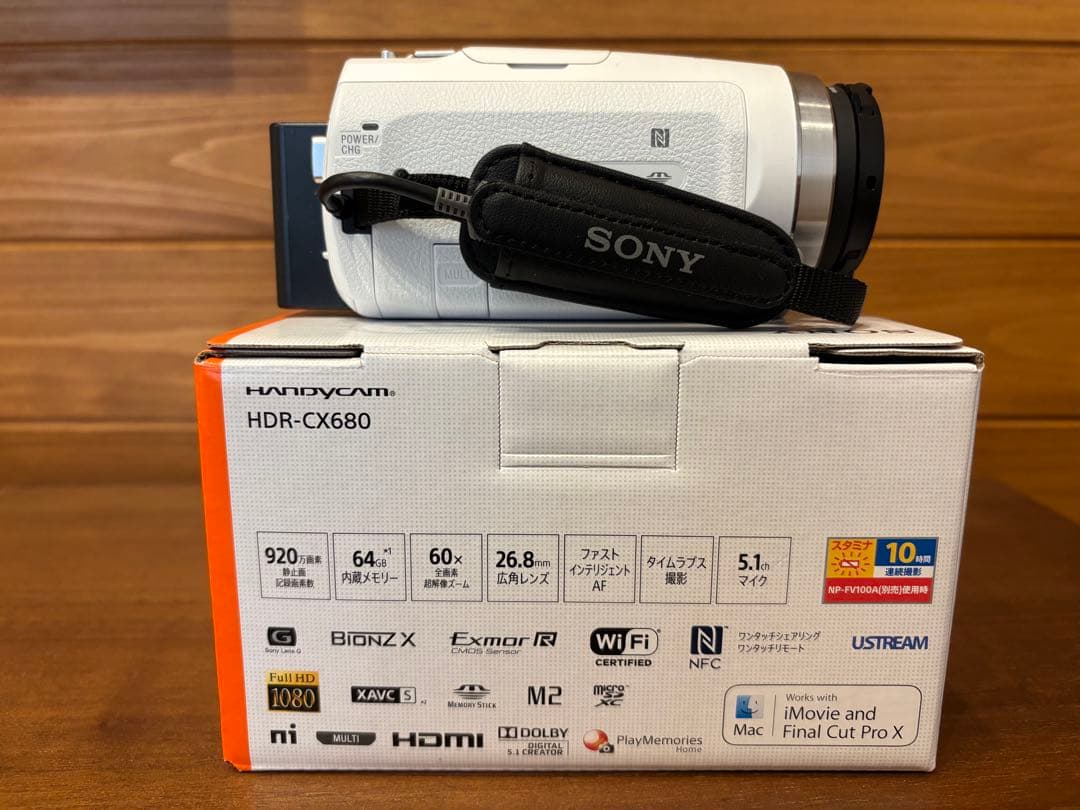 <美品>SONY HDR-CX680 ハンディカム (保証書+各種付属品付き)