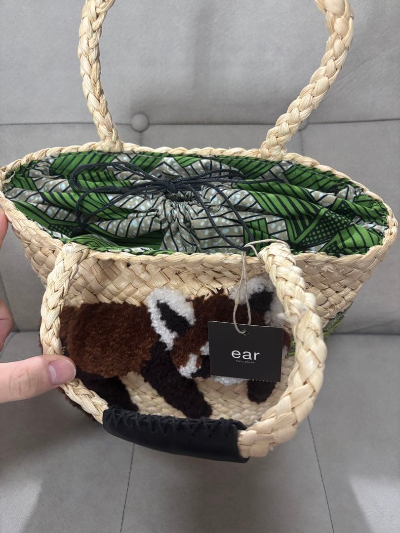 【未使用新品タグ付き】イアパピヨネ　かごバッグ　レッサーパンダ