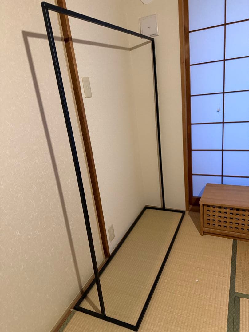 【KLLX】アイアンハンガーラック ブラック スリム型