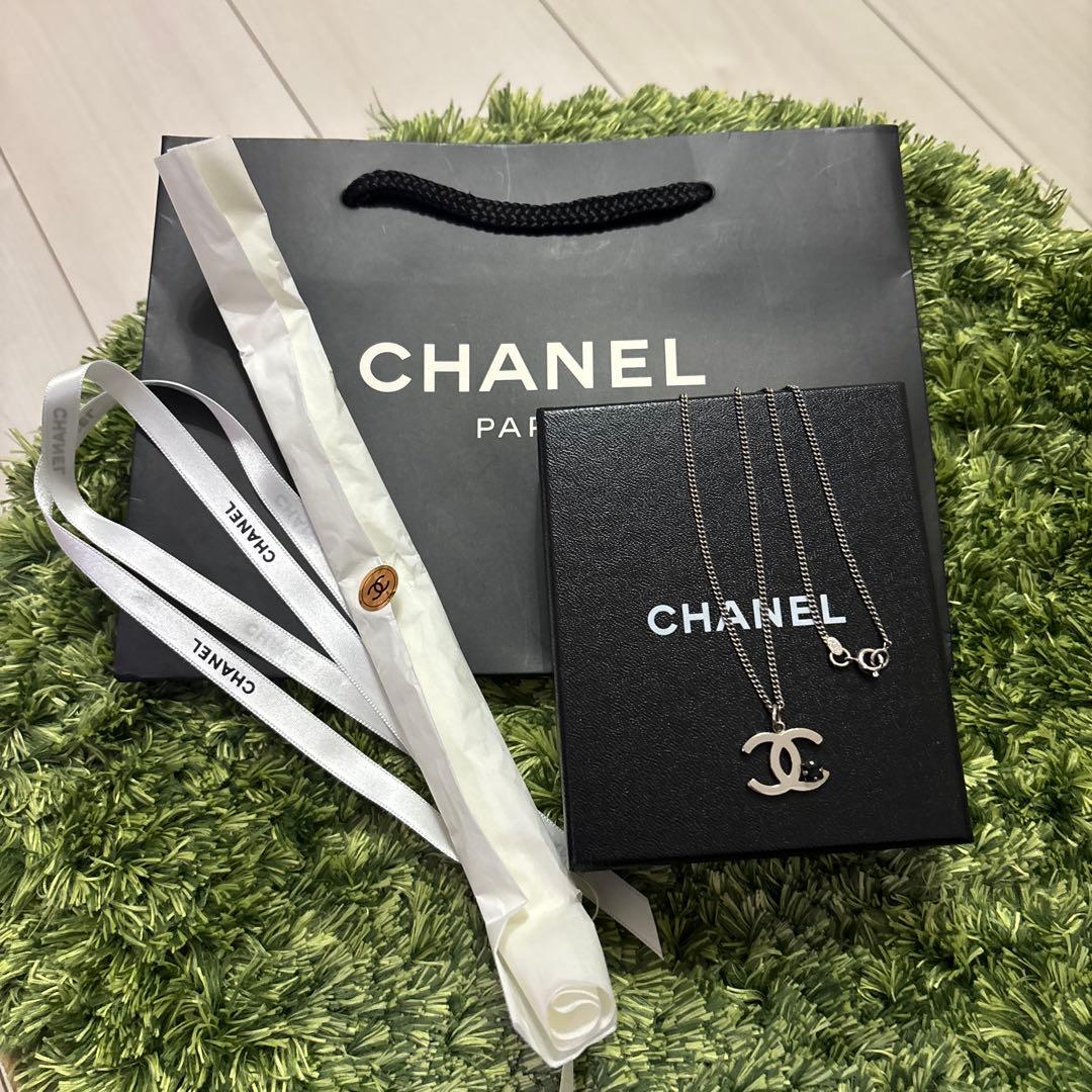 CHANEL シャネル　ココマーク　オニキス シルバー ネックレス ペンダント