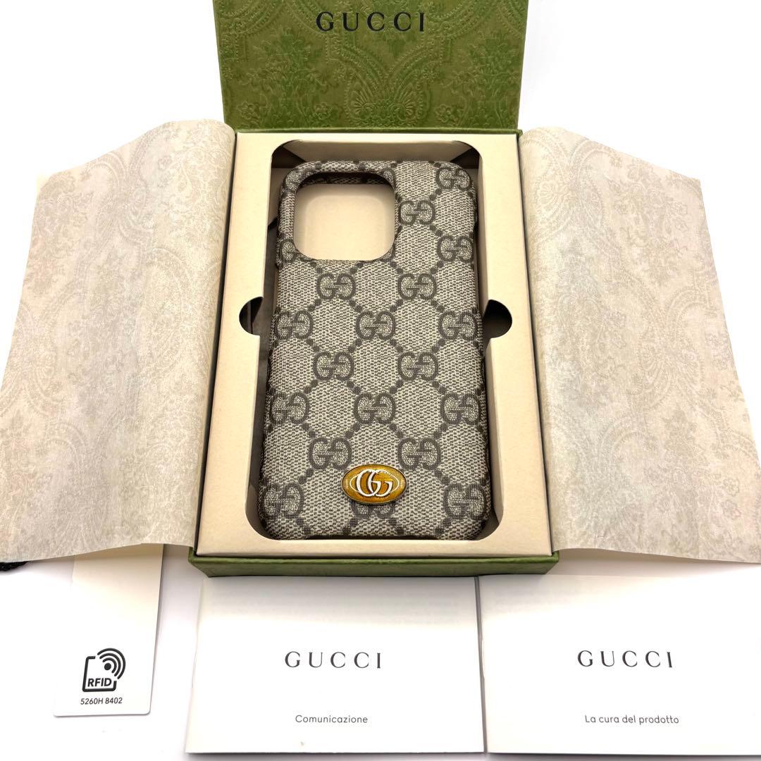 グッチ GUCCI iPhoneケース 14Pro GGスプリーム 箱付き
