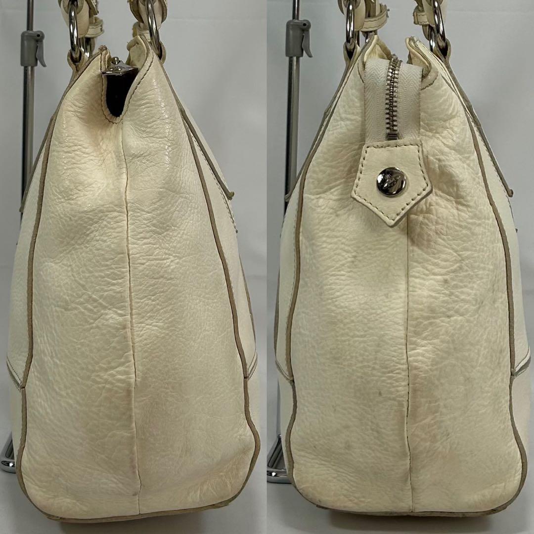 【美品】ヴィヴィアンウエストウッド パンチングレザー トートバッグ 手提げ 白