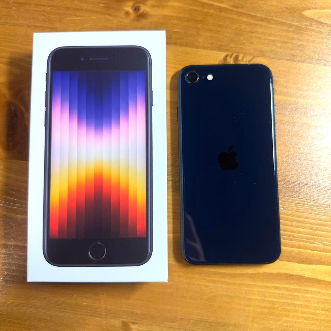 【美品】iPhoneSE 第3世代 SIMフリー 64gb ミッドナイト 89%