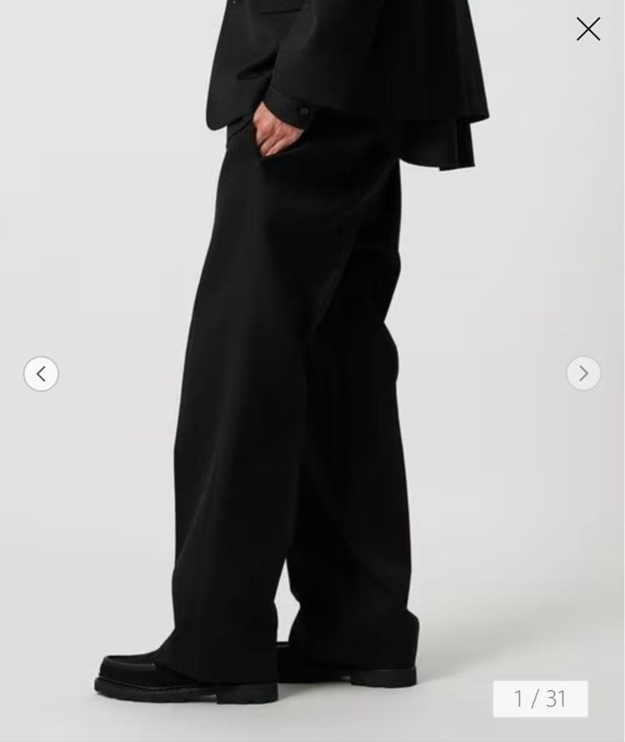 【未着用】H BEAUTY&YOUTHダブルクロス キャバリーツイルワイドパンツ