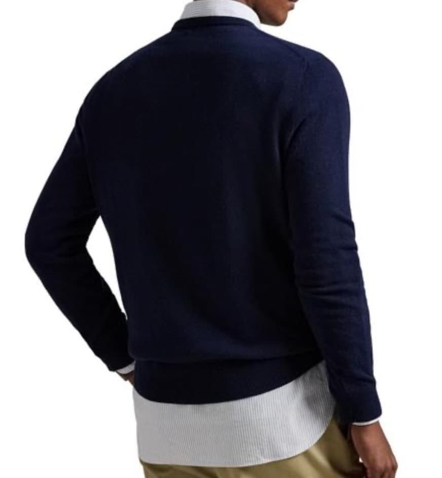 ポロラルフローレン ドッグインターシャ カシミヤセーター サイズM 新品 紺色