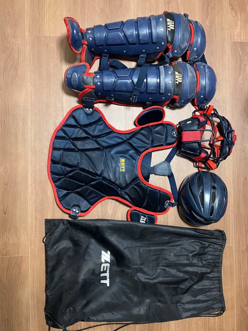 ZETT キャッチャー用プロテクターセット JSBB 大人用 ネイビー