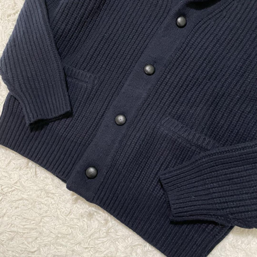 現行モデル ユナイテッドアローズ カシミヤ アゼ ショールカラー ネイビー L