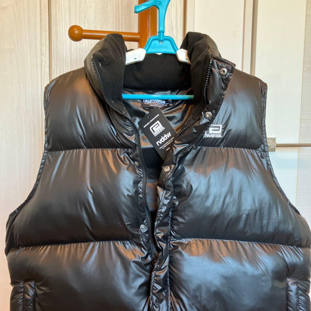 reversal BLACK PUFFER VEST リバーサル中綿ベストXL
