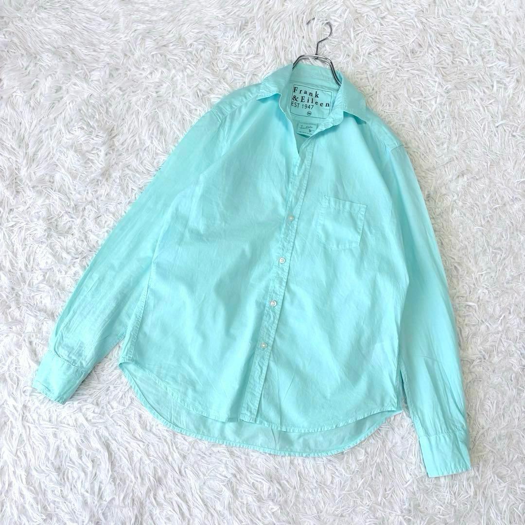 美品✨フランクアンドアイリーン EILEEN スキッパーシャツ コットン ブルー