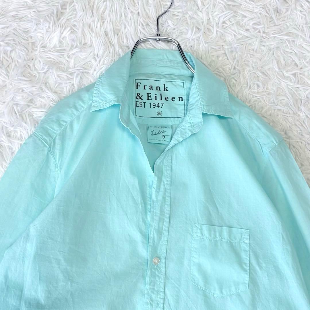 美品✨フランクアンドアイリーン EILEEN スキッパーシャツ コットン ブルー