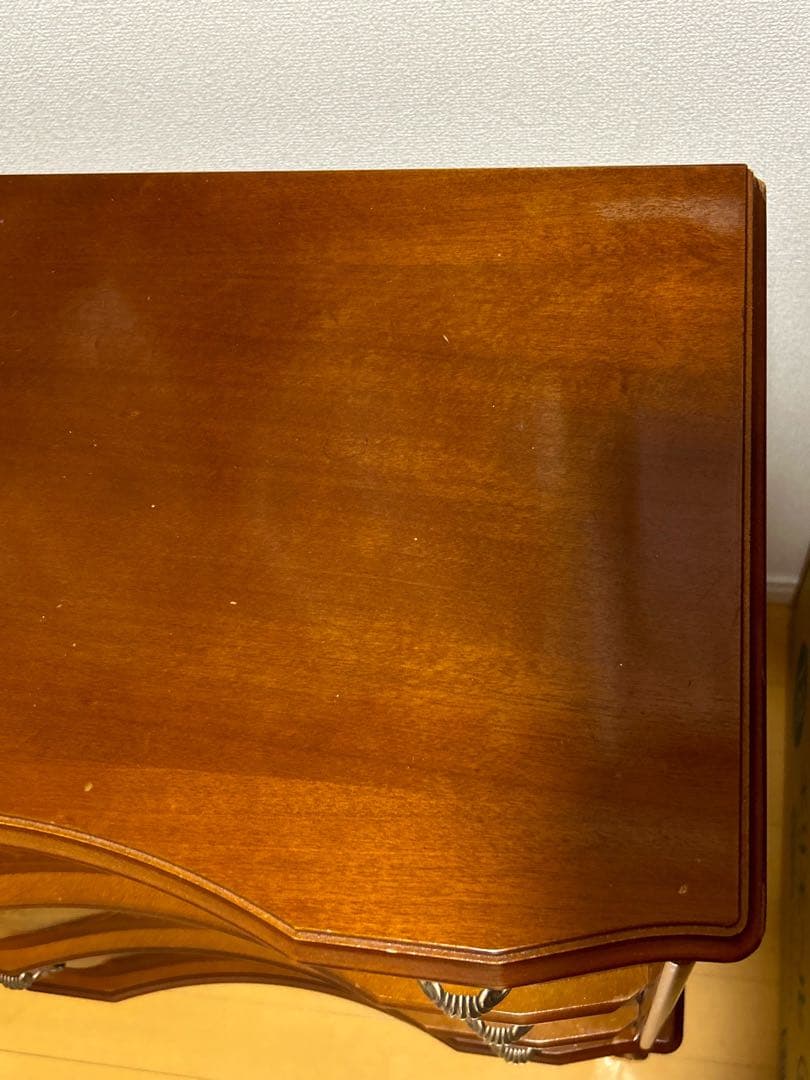 イタリア家具 チェスト アンティーク 6段 112cm 象嵌 イタリア製 猫脚