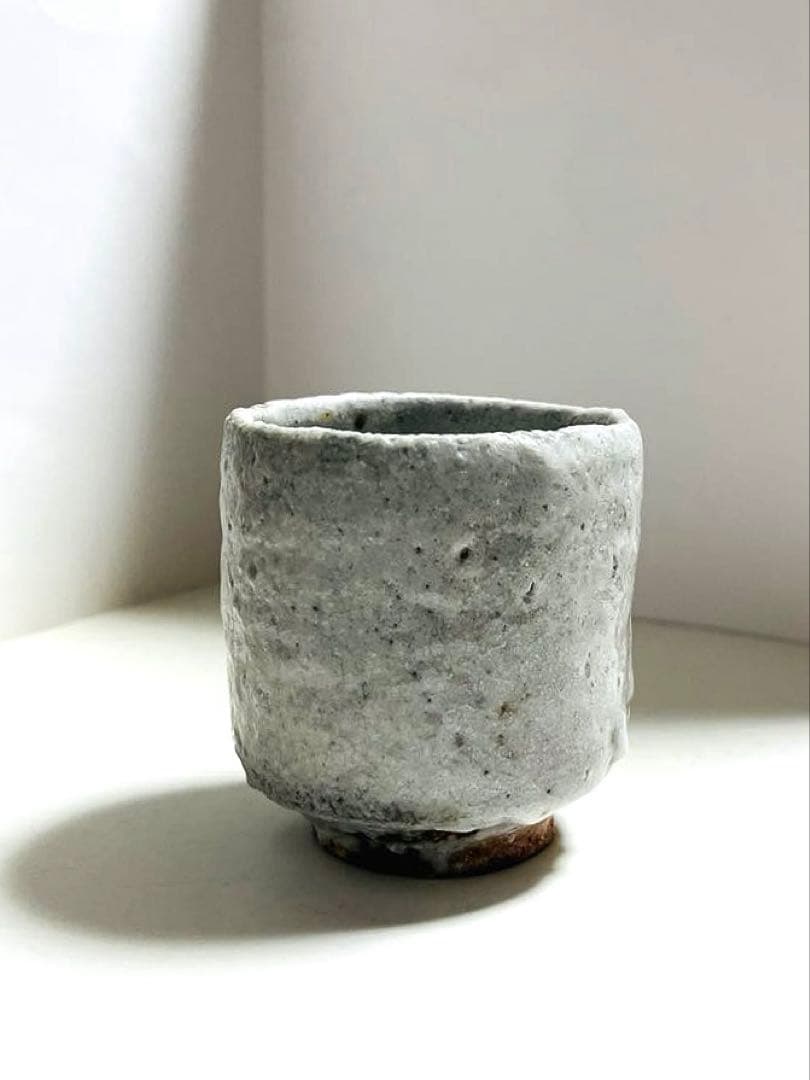 未使用　二代半泥子 川喜田敦作 志野焼 湯呑 共箱 竜合窯