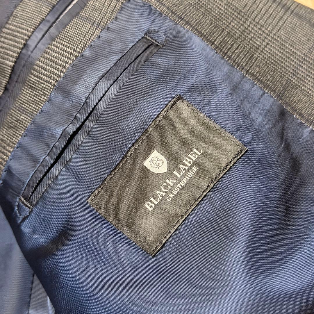 ブラックレーベル 人気Mサイズ相当 38L グレー チェック スーツ 本切羽仕様