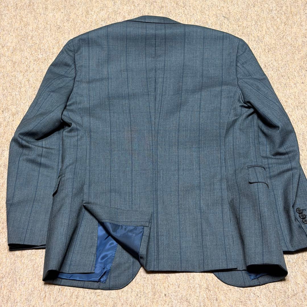 ブラックレーベル 人気Mサイズ相当 38L グレー チェック スーツ 本切羽仕様