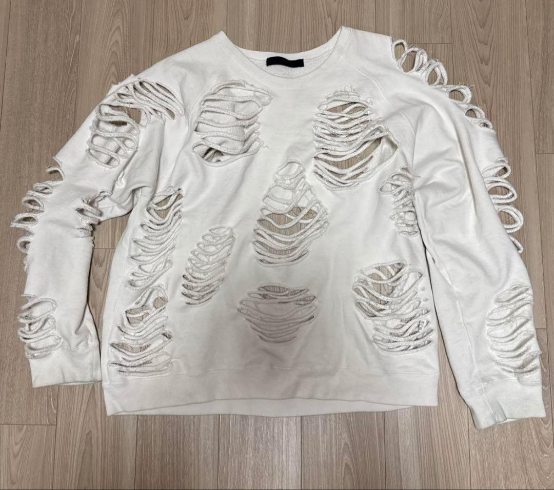 junnakayama distressed crewneck スウェッ