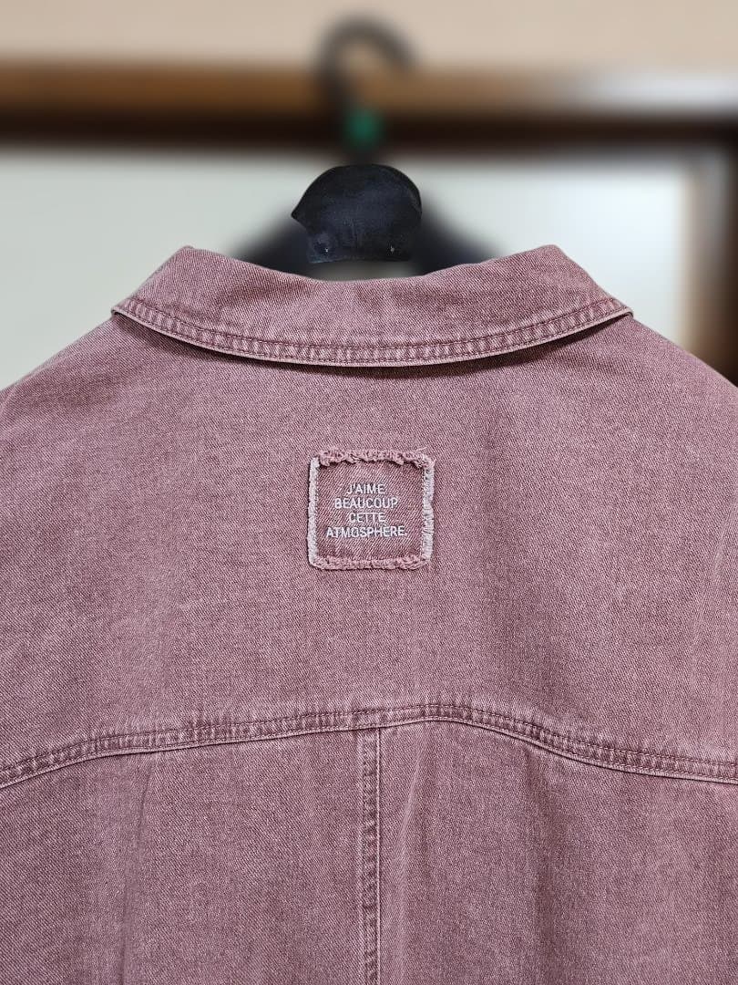 新品　LEPSIM　フリンジパッチ/BIGデニムシャツ　ピンク　完売品
