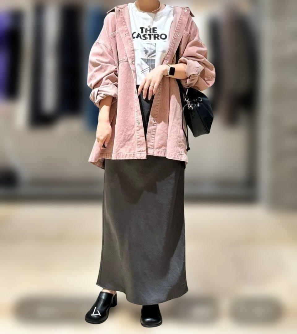 新品　LEPSIM　フリンジパッチ/BIGデニムシャツ　ピンク　完売品