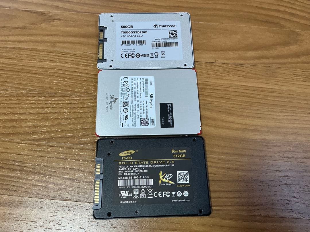 SSD　3個セット★512GB×2個、500GB×1個★正常品
