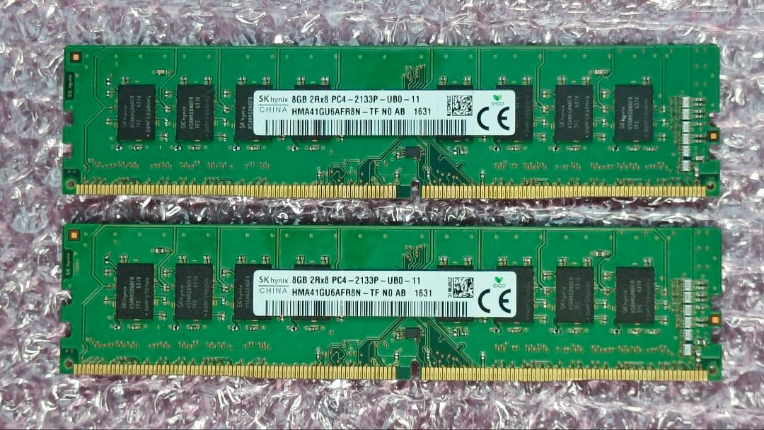 DDR4 8GBx2枚 16GB pc4-2133 動作確認済み ②