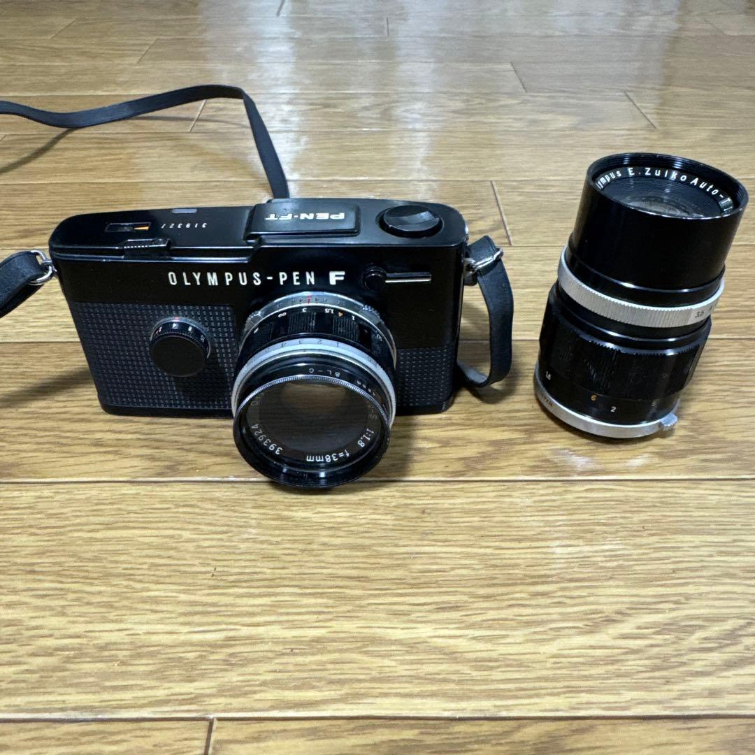 OLYMPUS PEN FT ブラック フィルムカメラ ZUIKOレンズ2本付