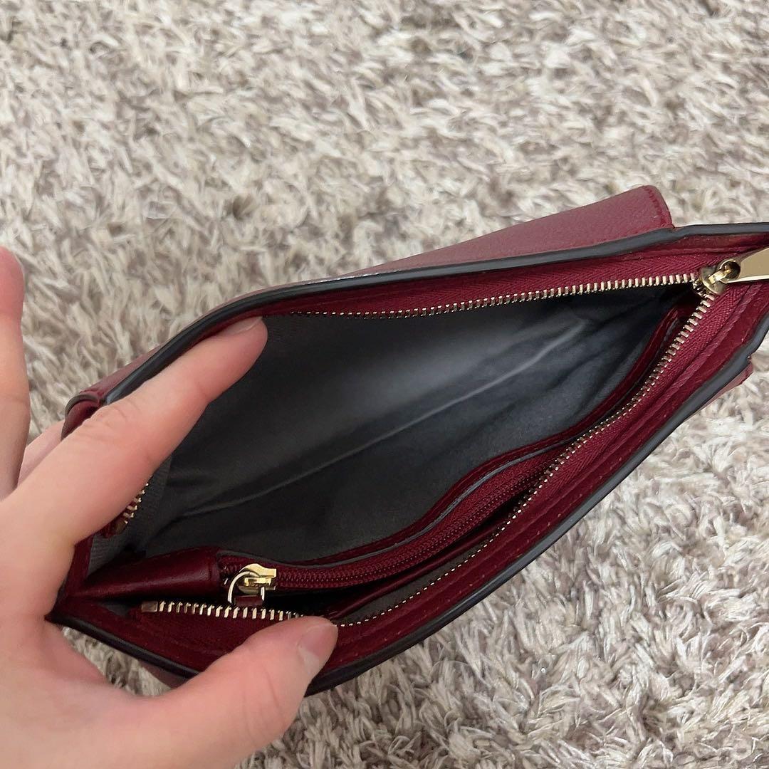 【美品】Cartier バーガンディ レザー クラッチバッグ ポーチ