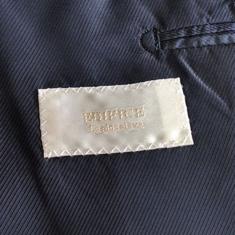 美品 エディフィス カノニコ 段返り3B ビジネススーツ セットアップ ネイビー