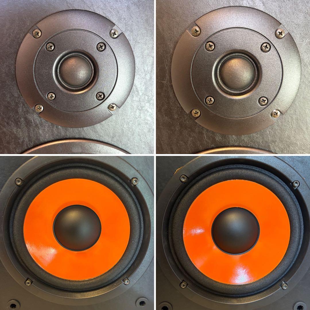 DENON スピーカー　２台セット　デノン　ウーファーオレンジ　動作確認済み