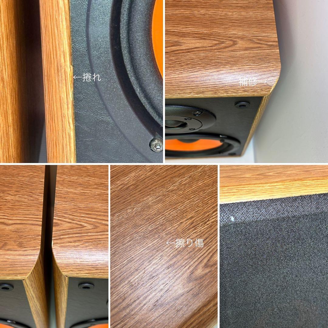 DENON スピーカー　２台セット　デノン　ウーファーオレンジ　動作確認済み