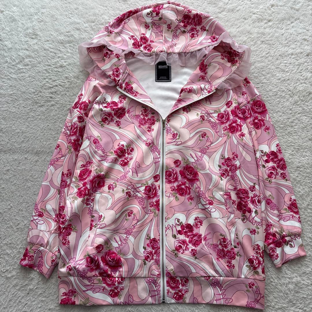【MA*RS】オリジナル柄プリントパーカー ピンク　フリーサイズ