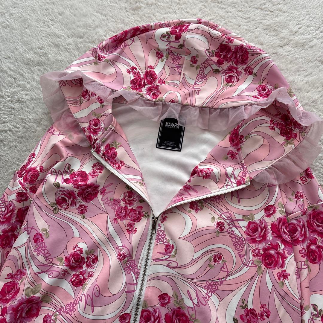 【MA*RS】オリジナル柄プリントパーカー ピンク　フリーサイズ