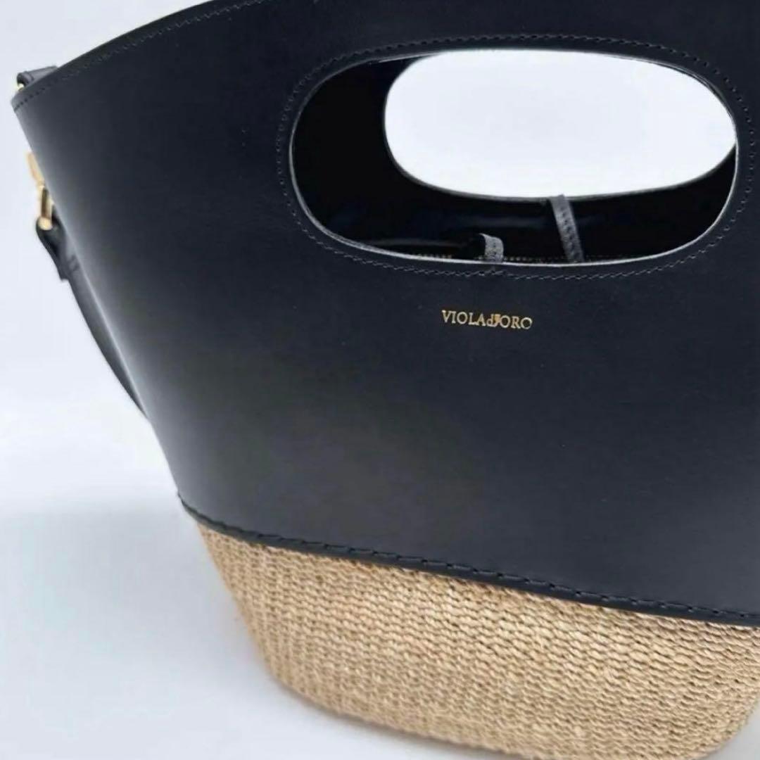 WEB限定 ヴィオラドーロ レザーコンビ カゴバッグ 2way