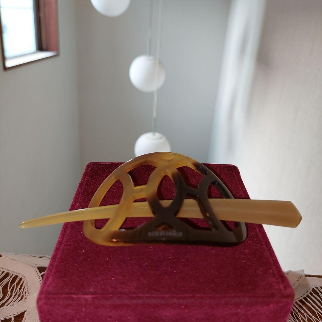 修理傷跡ありHERMESヘアアクセサリーバッファローホーンの鼈甲簪