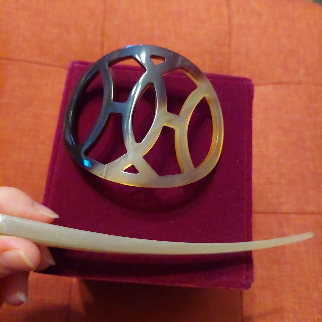 修理傷跡ありHERMESヘアアクセサリーバッファローホーンの鼈甲簪