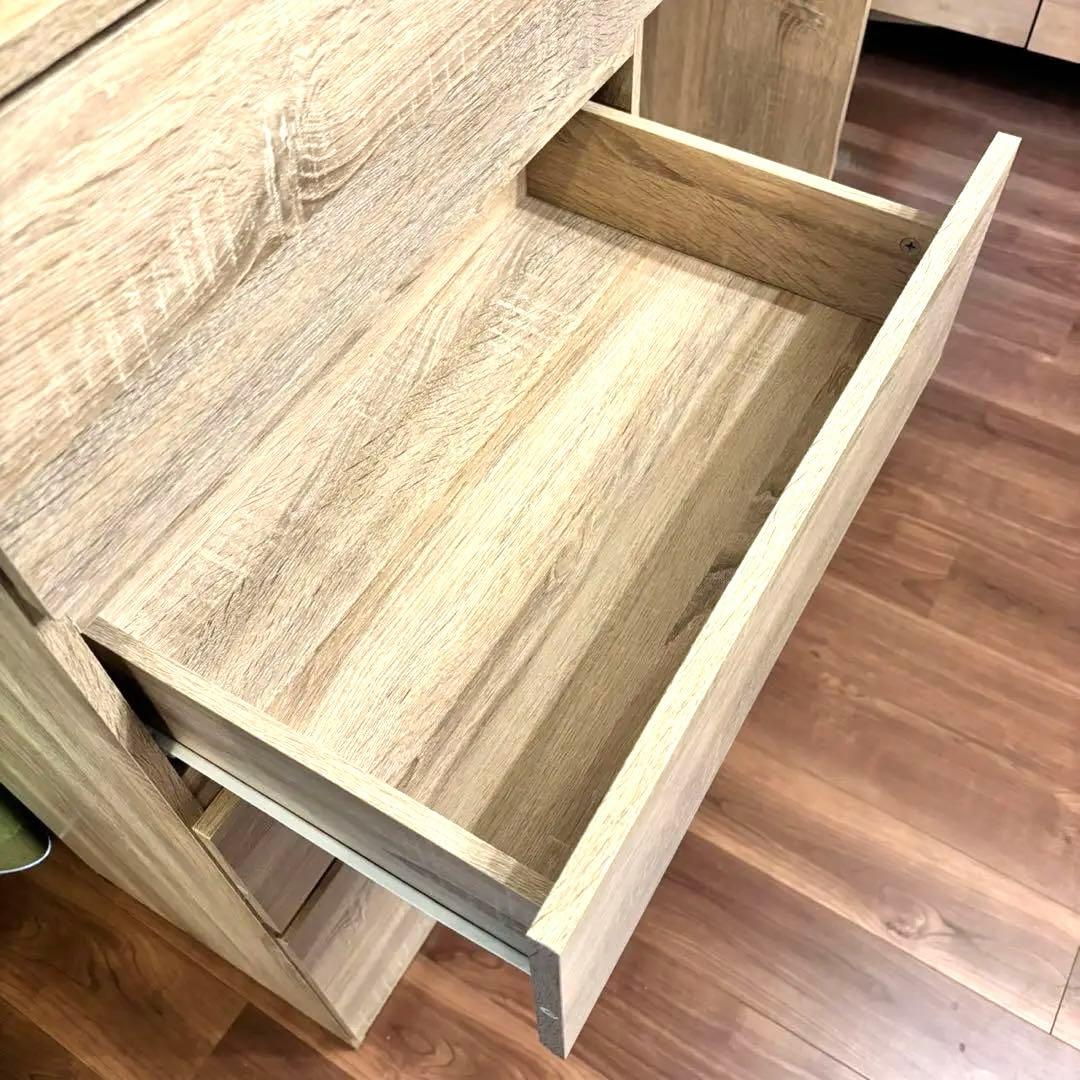 【幅120㎝】ハンガーラック 引き出し おしゃれ チェスト　木目調 LOWYA